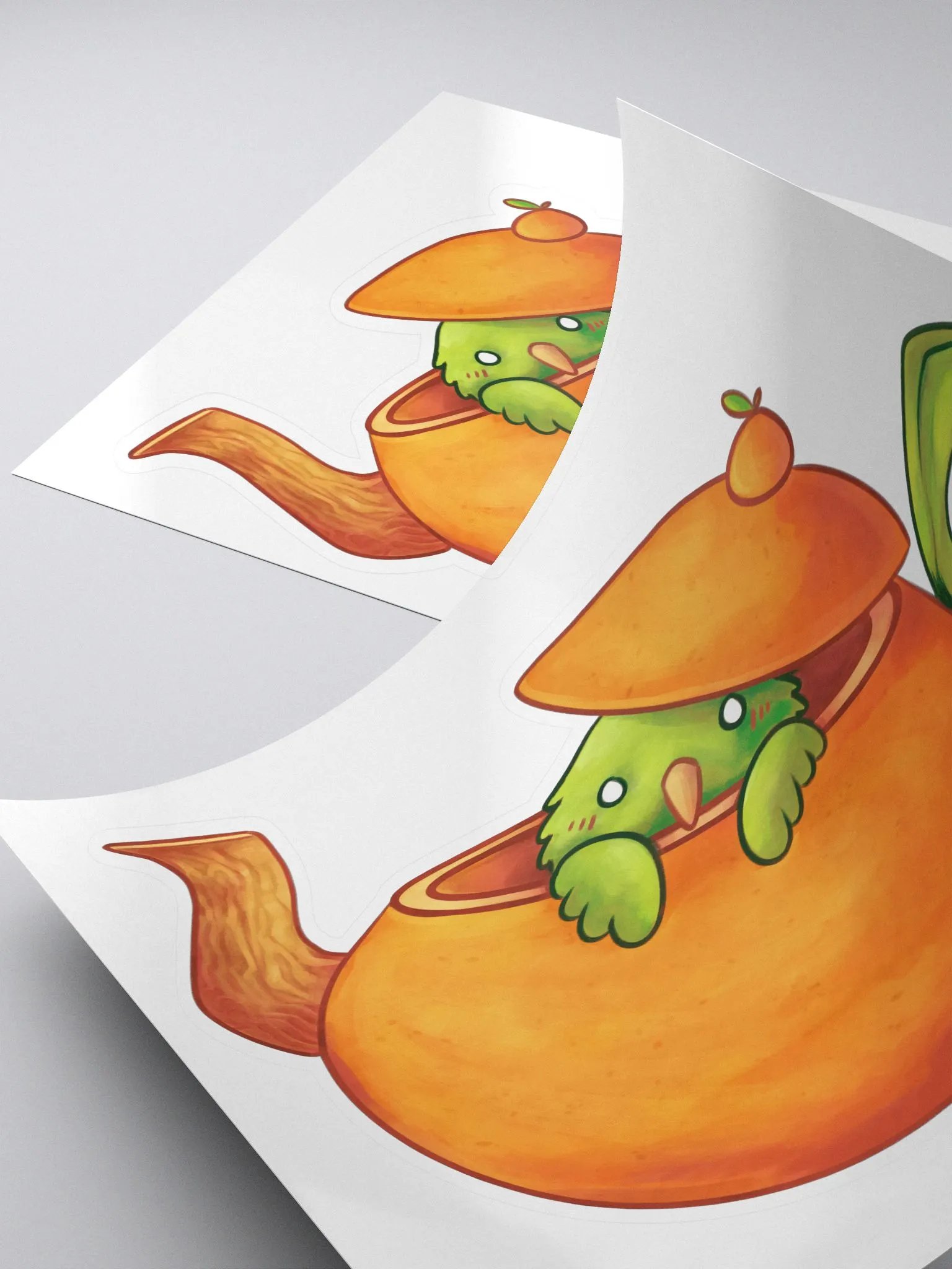 Birb in a Teapot Kiss-Cut Sticker product image (4)