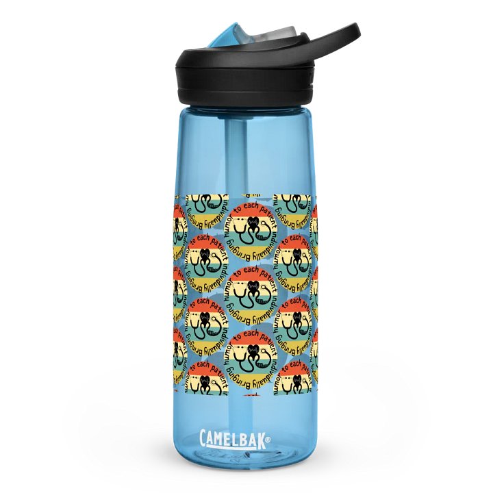 Bringing humor to each patient individually Repeating Pattern Water Bottle product image (4)