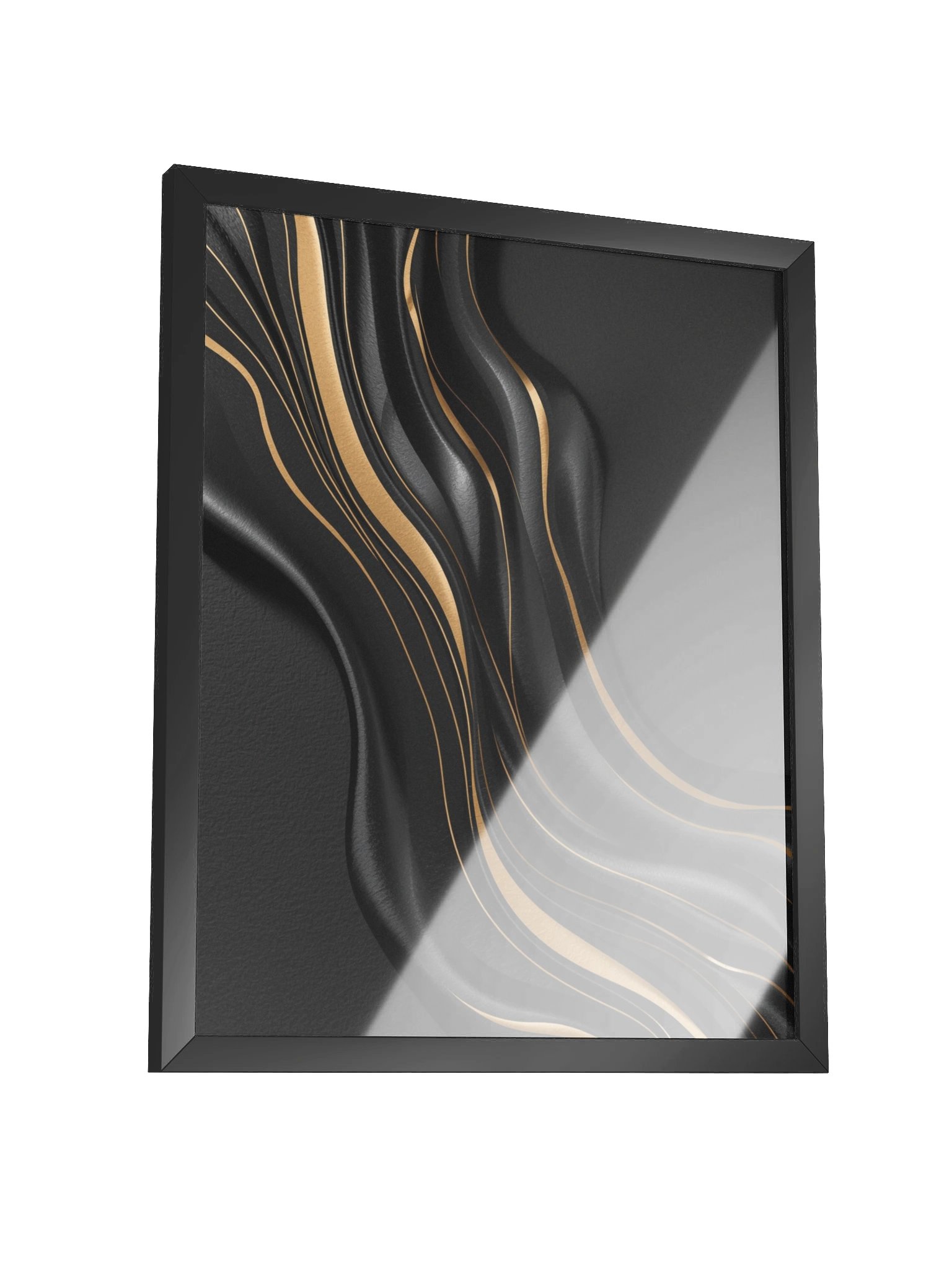 Midnight Gold Flow – Luxury Abstract Wall Art Print- 41×51 cm product image (3)