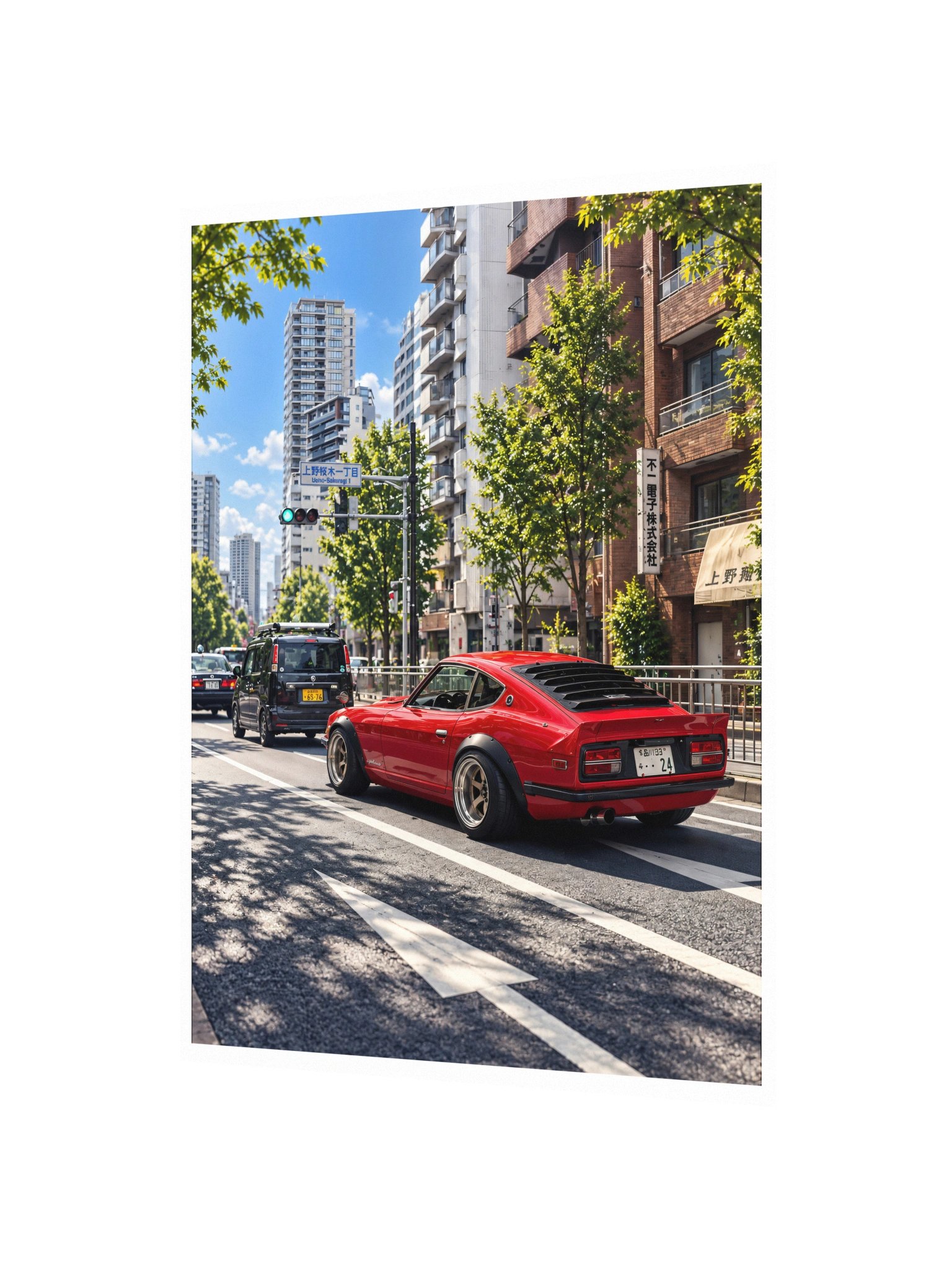 Red Nissan Fairlady Z S30 in Ikenohata, Tokyo | Photo Print product image (3)