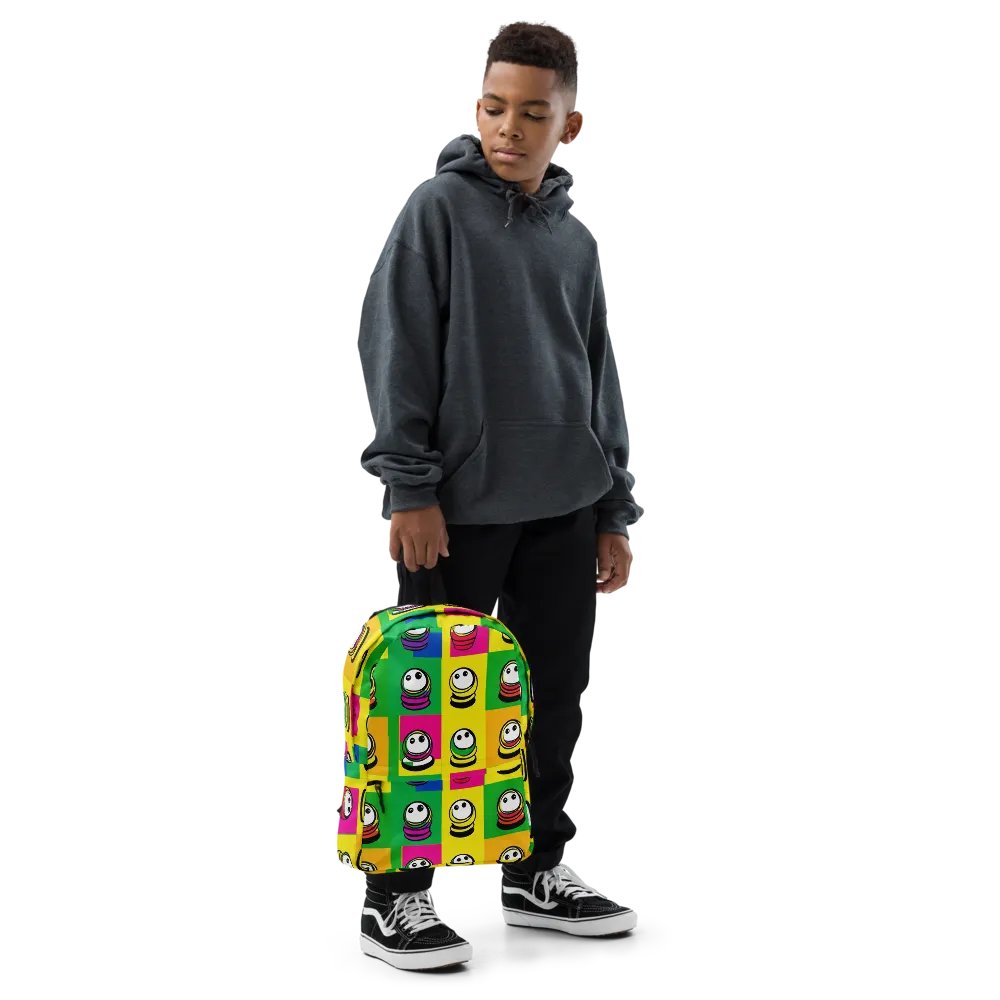 Whimsical Character Grid All-Over Print Backpack product image (6)