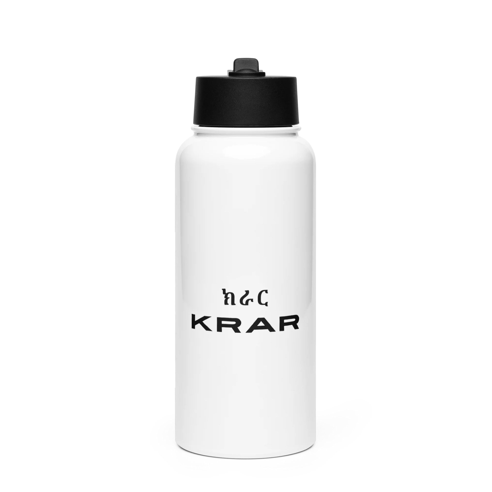 KRAR Ge'ez Stainless Steel Water Bottle with a Straw Lid product image (1)