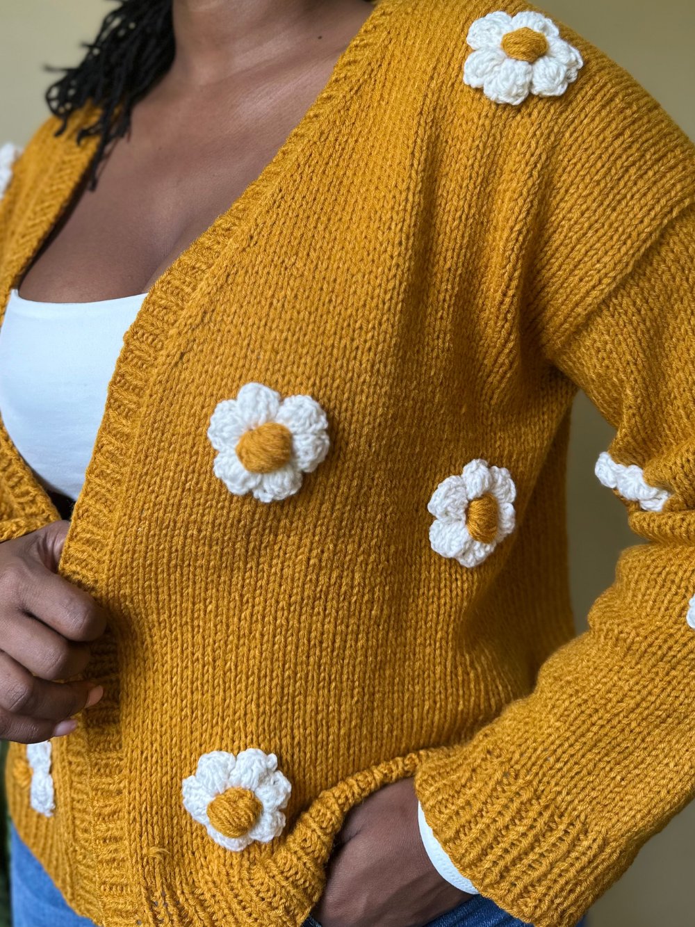 Flower Puff Knitting Cardigan Pattern product image (8)
