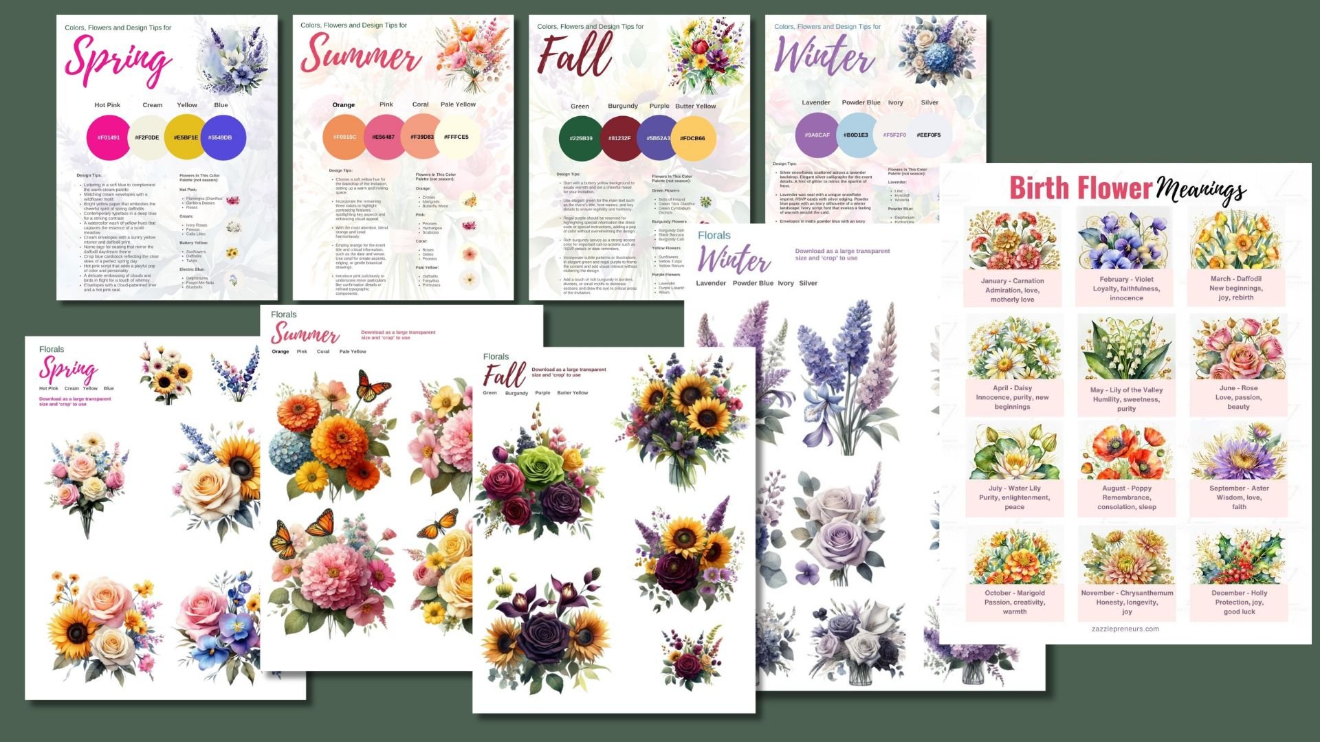 Zazzle Resources - 100 Floral Graphics Commercial Use and Design Guide product image (3)