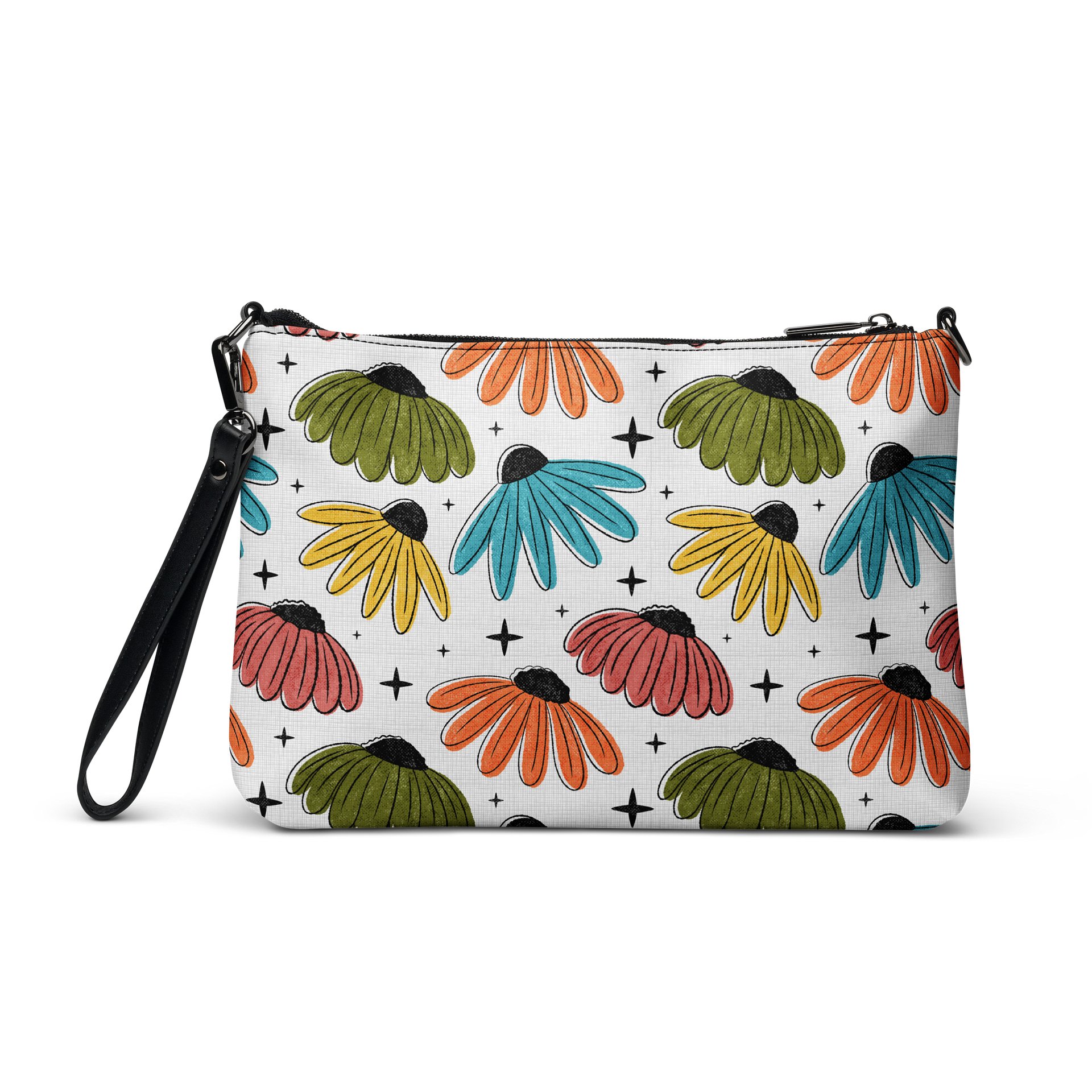 Retro Halftone Coneflowers Crossbody Bag product image (3)
