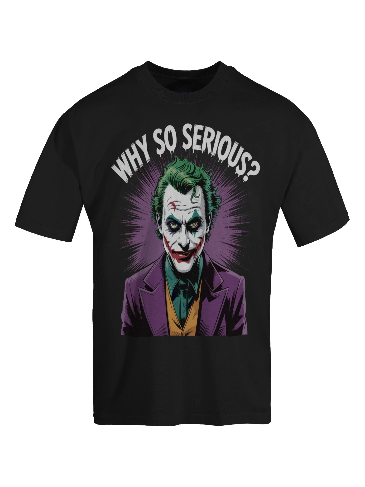 Phantom Provocation: Why So Serious? Joker Oversized Faded T-Shirt product image (1)