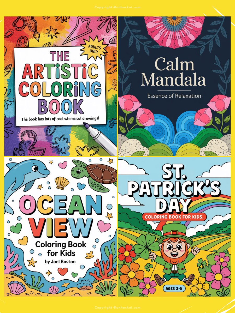 40+ Ideogram Ai Coloring Book Cover Prompts product image (2)