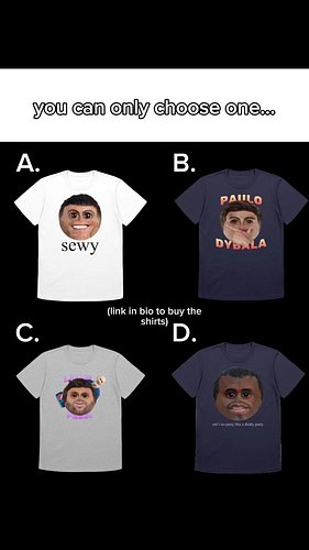 U can only choose 1 👺✌️

#fyp #funnyclothes #funny #trending #memeclothing #need #clothes #brainrot #football #cr7 #messi #dy...