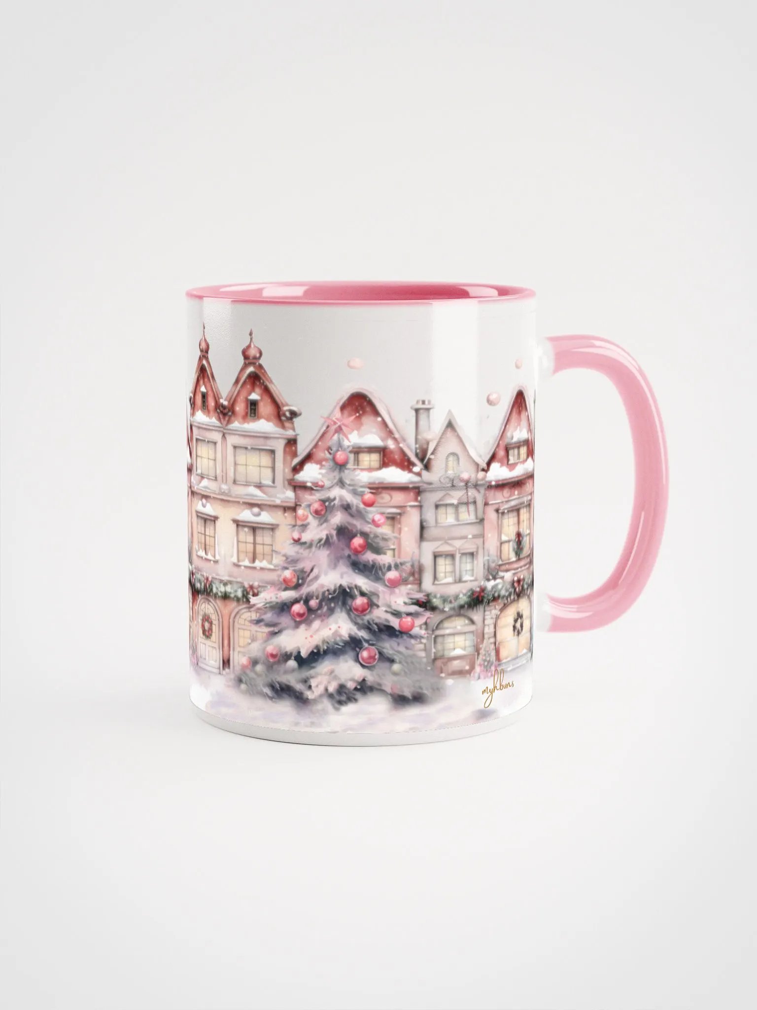 A Pink Christmas Ceramic Mug | The Night Before Christmas Ambiance | Holiday Drinkware product image (1)