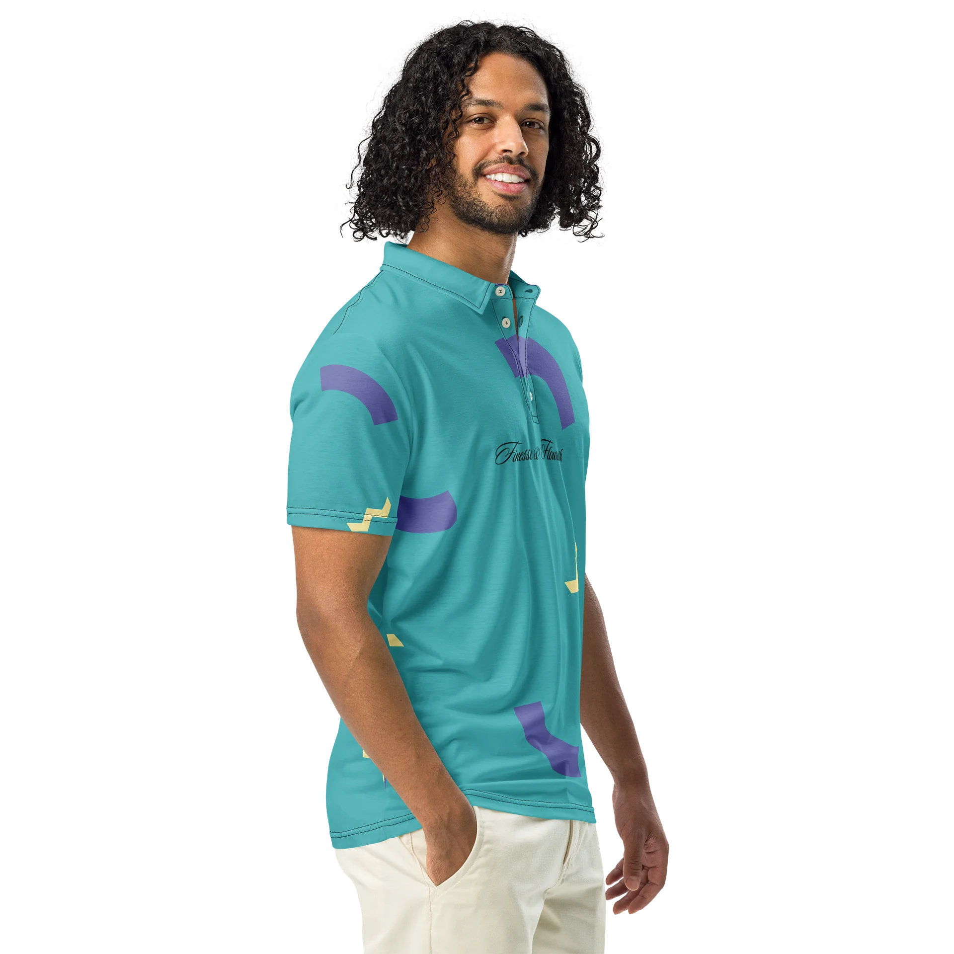 F&F Script 89 - 92 Slim Fit Polo Shirt product image (1)