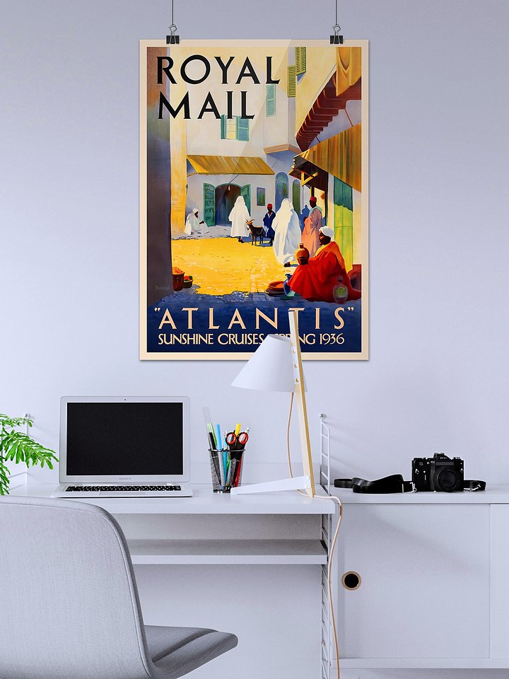 Royal Mail, Atlantis. Morocco Algeria 1936 — retro vintage travel poster, retro travel art, retro travel wall art product image (2)
