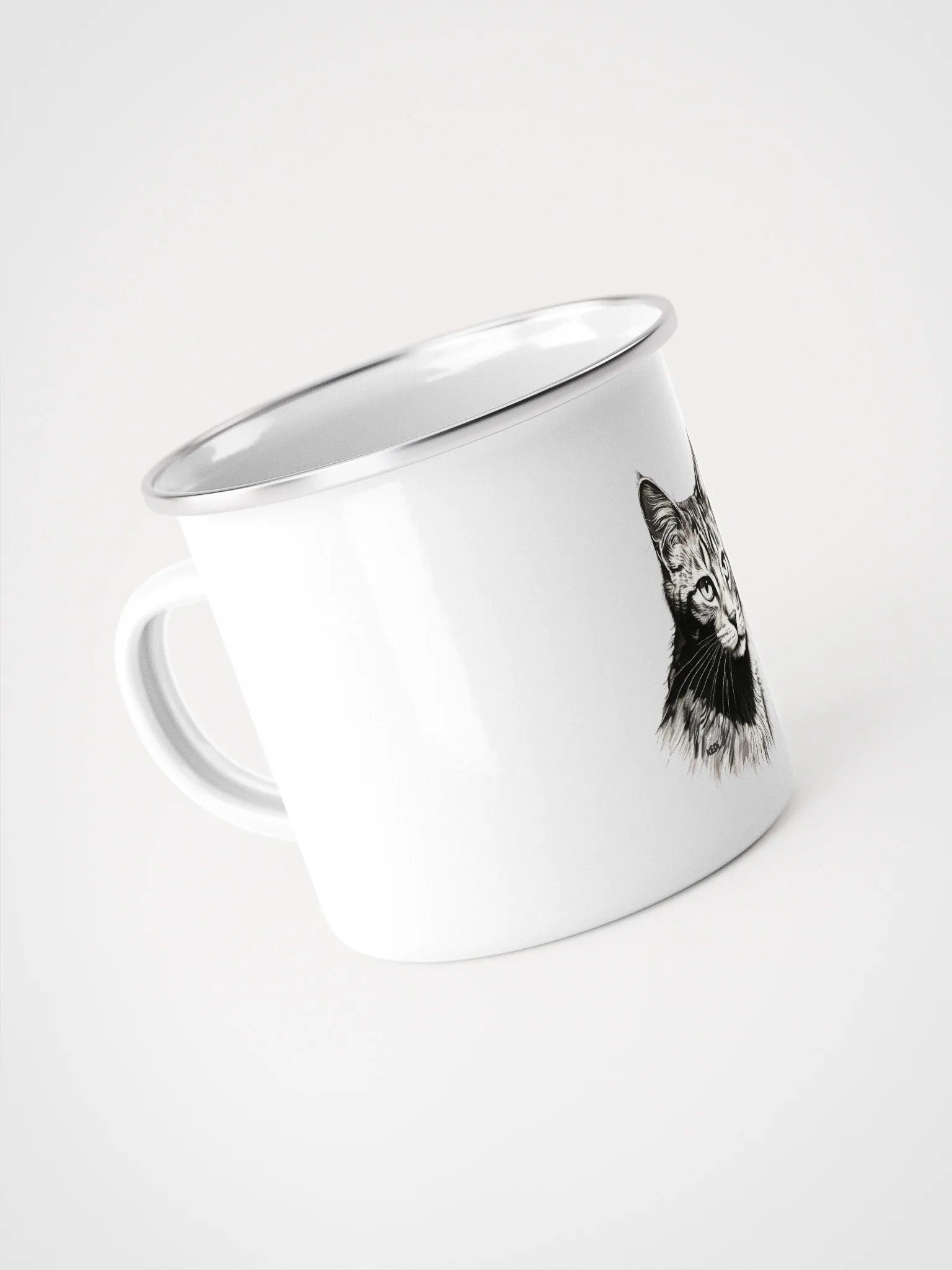 Whiskered Wanderlust Enamel Mug product image (2)