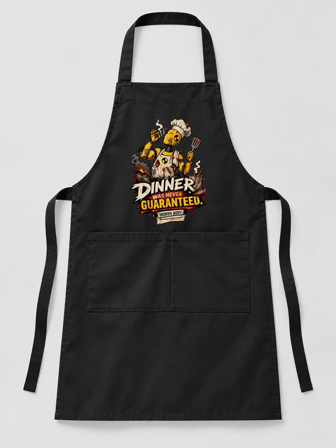 Funny Cooking Apron — Dinner Was Never Guaranteed | Broken Body™ product image (2)