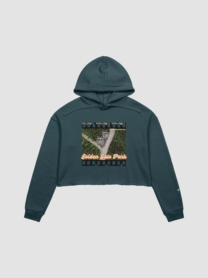Golden Gate Park Raccoons Crop Top Hoodie (Assorted Colors) product image (1)
