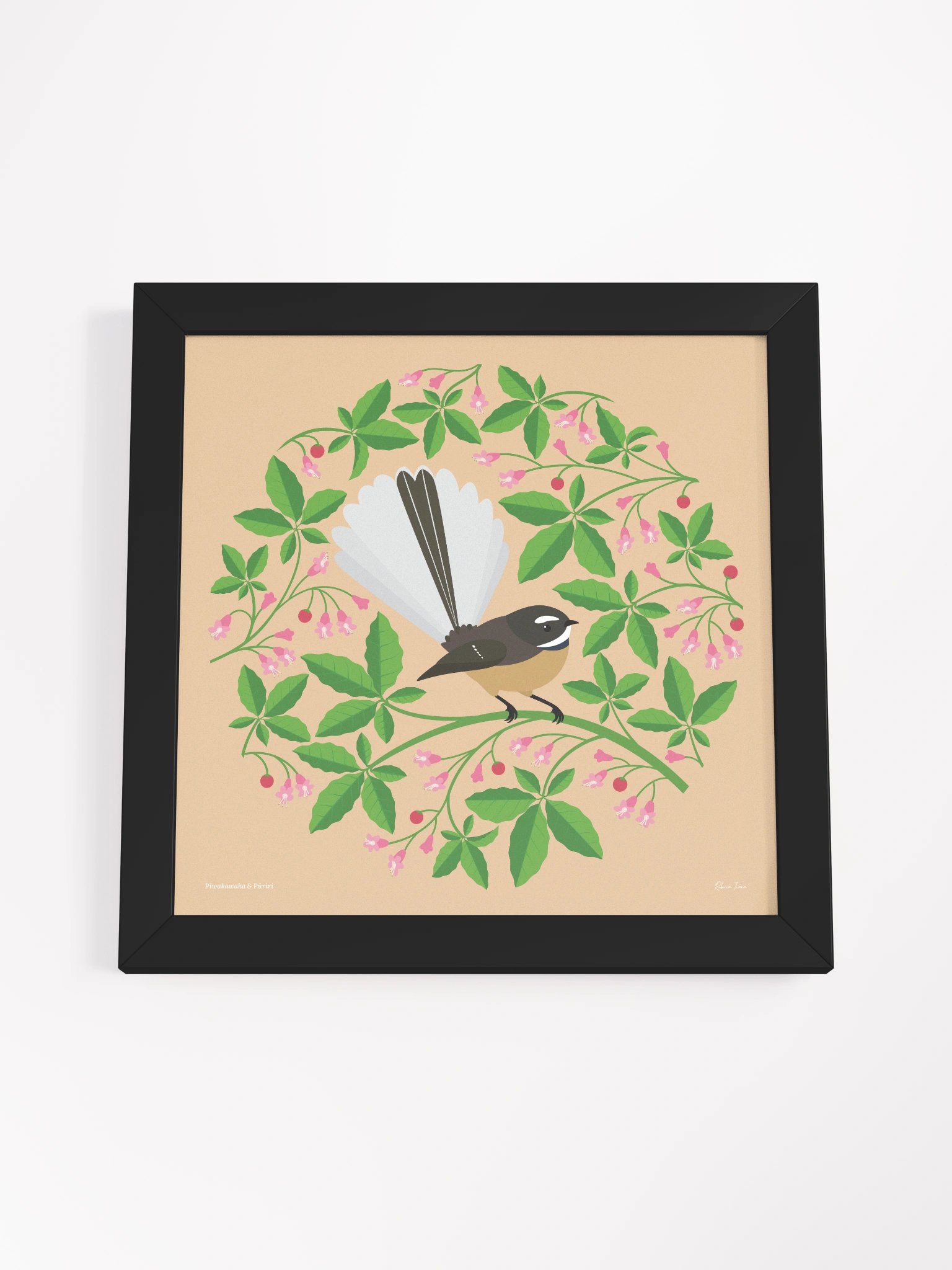 Pīwakawaka (Fantail) in Pūriri Framed Wall Art product image (4)