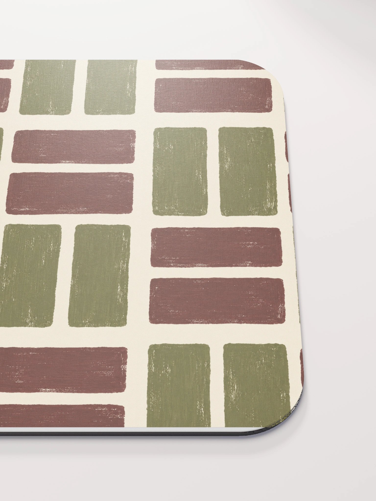 Olive Weave Classic Mouse Pad — Olive & Burgundy Check product image (5)