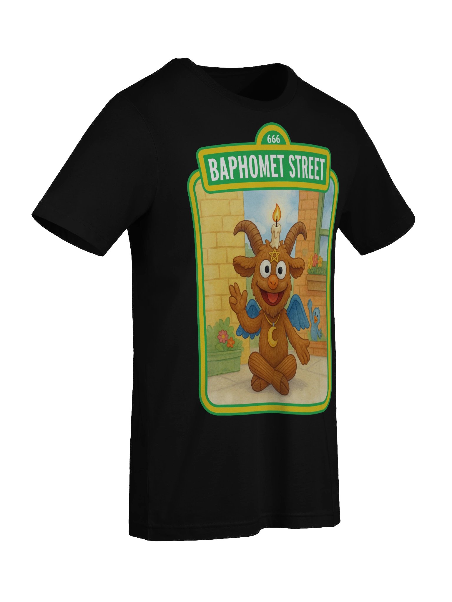 Baphomet Street: Where Horns Meet Hugs Parody Tee product image (90)