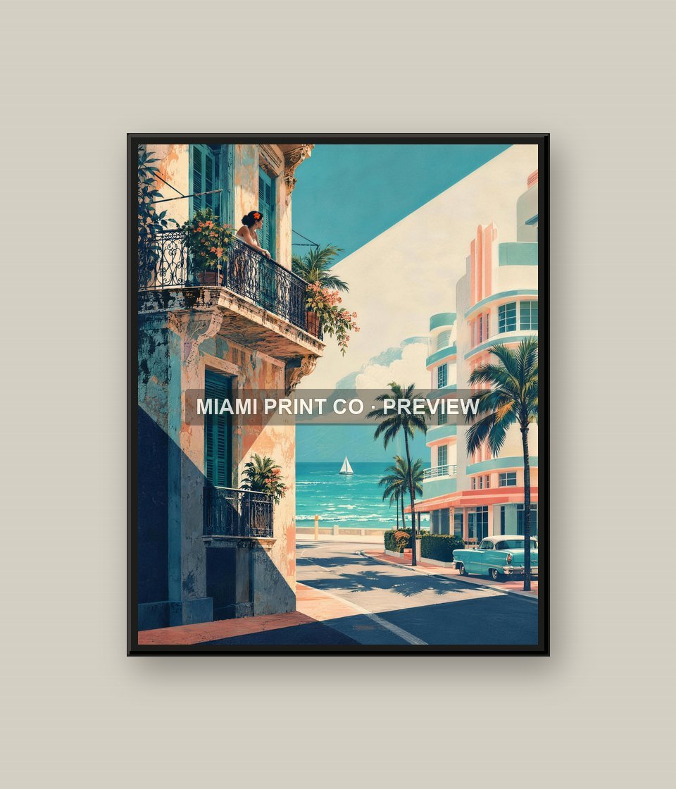 Havana Meets South Beach | Framed Art Print product image (1)