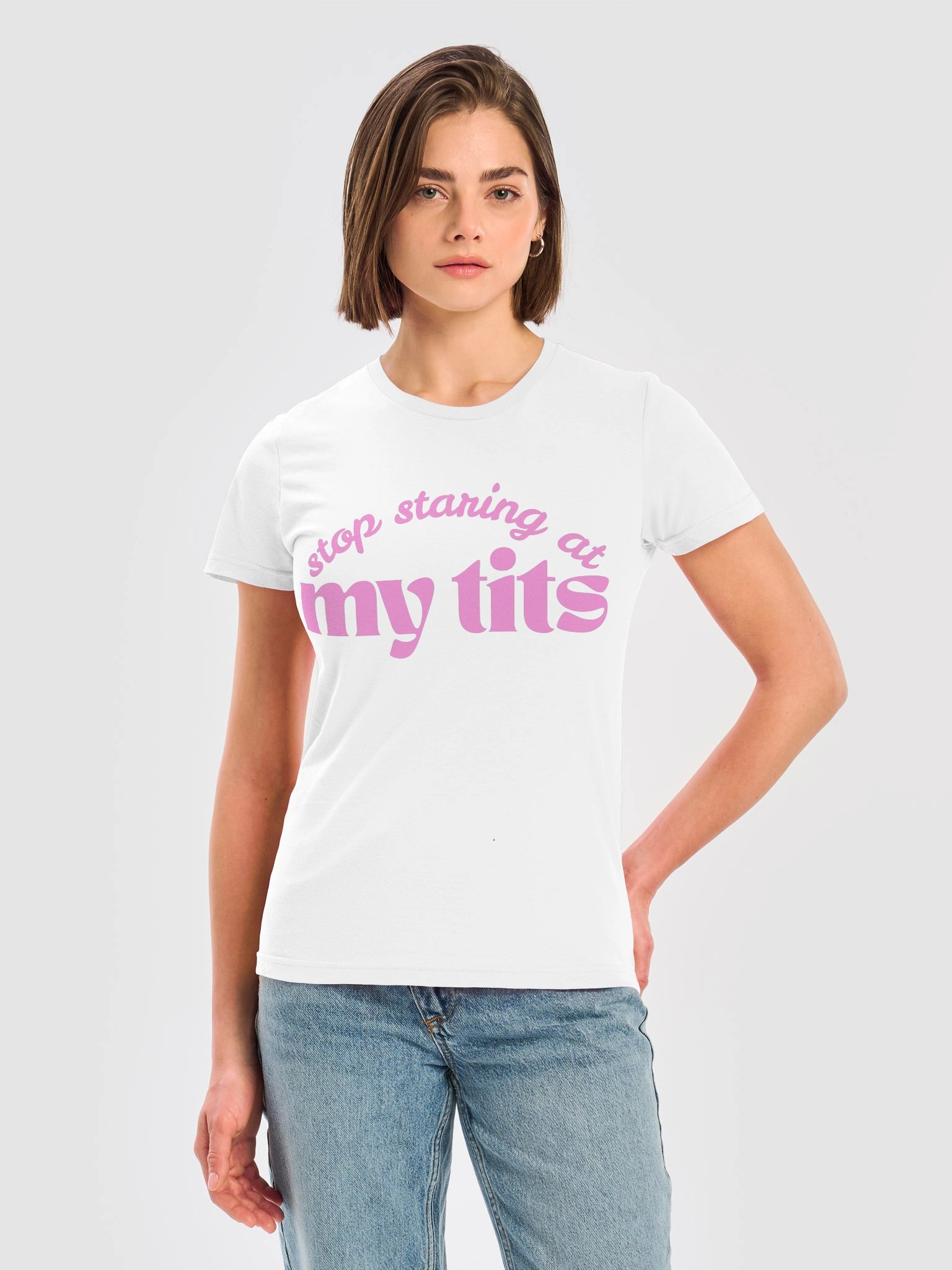 Tits Pink Text Women's Tee product image (2)