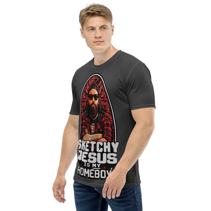 "Sketchy Jesus Is My Homeboy" All Over Print T-Shirt product image (2)