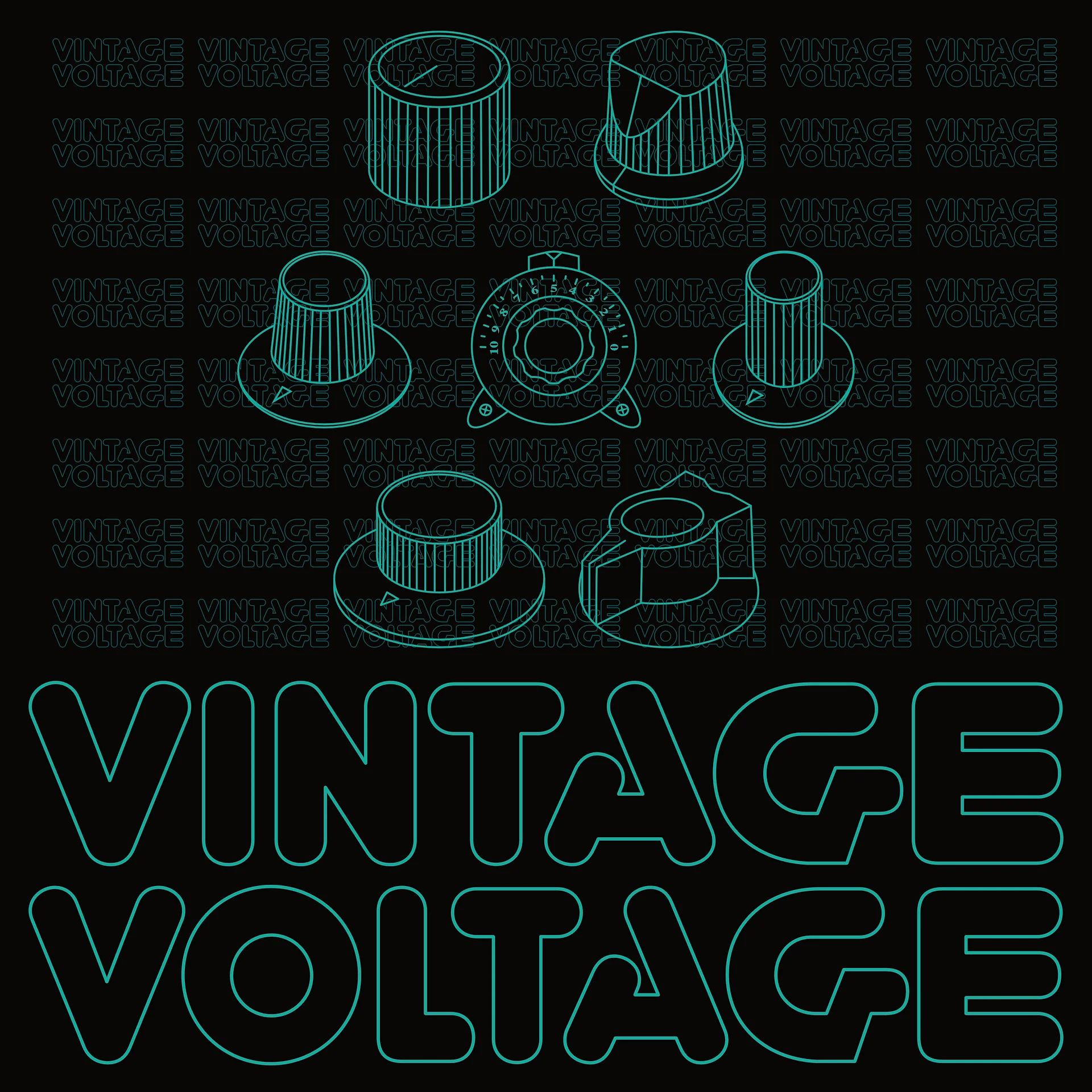 Synthesis Icons Studio Jacket - (7 Iconic Synth Knobs) TURQUOISE product image (5)