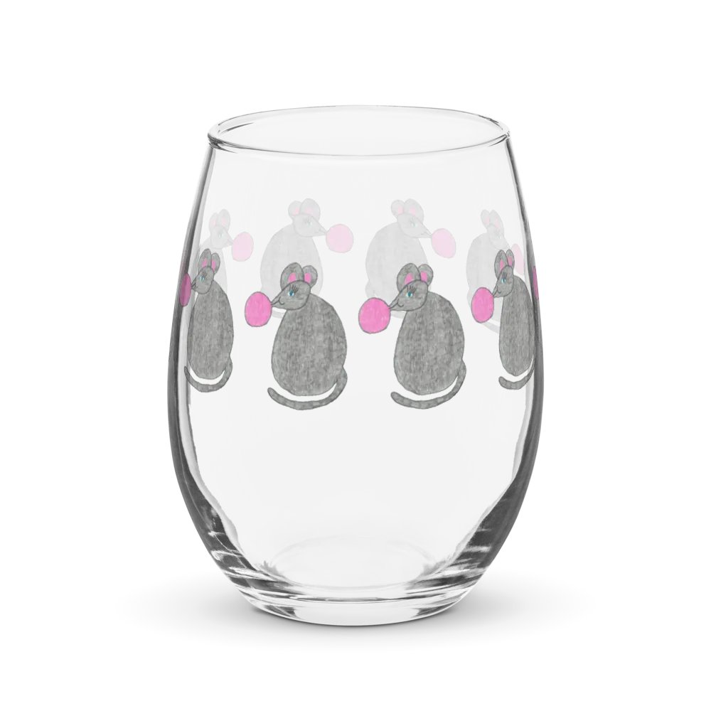 Bubblegum mouse Stemless Wine Glass product image (1)