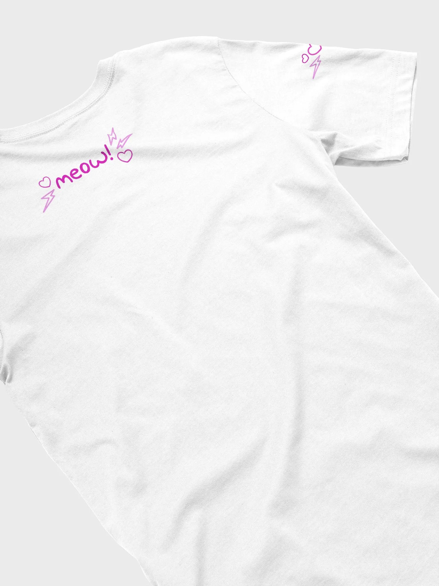 Lovely Digital Meow // T-Shirt - Pink - white shirt product image (4)