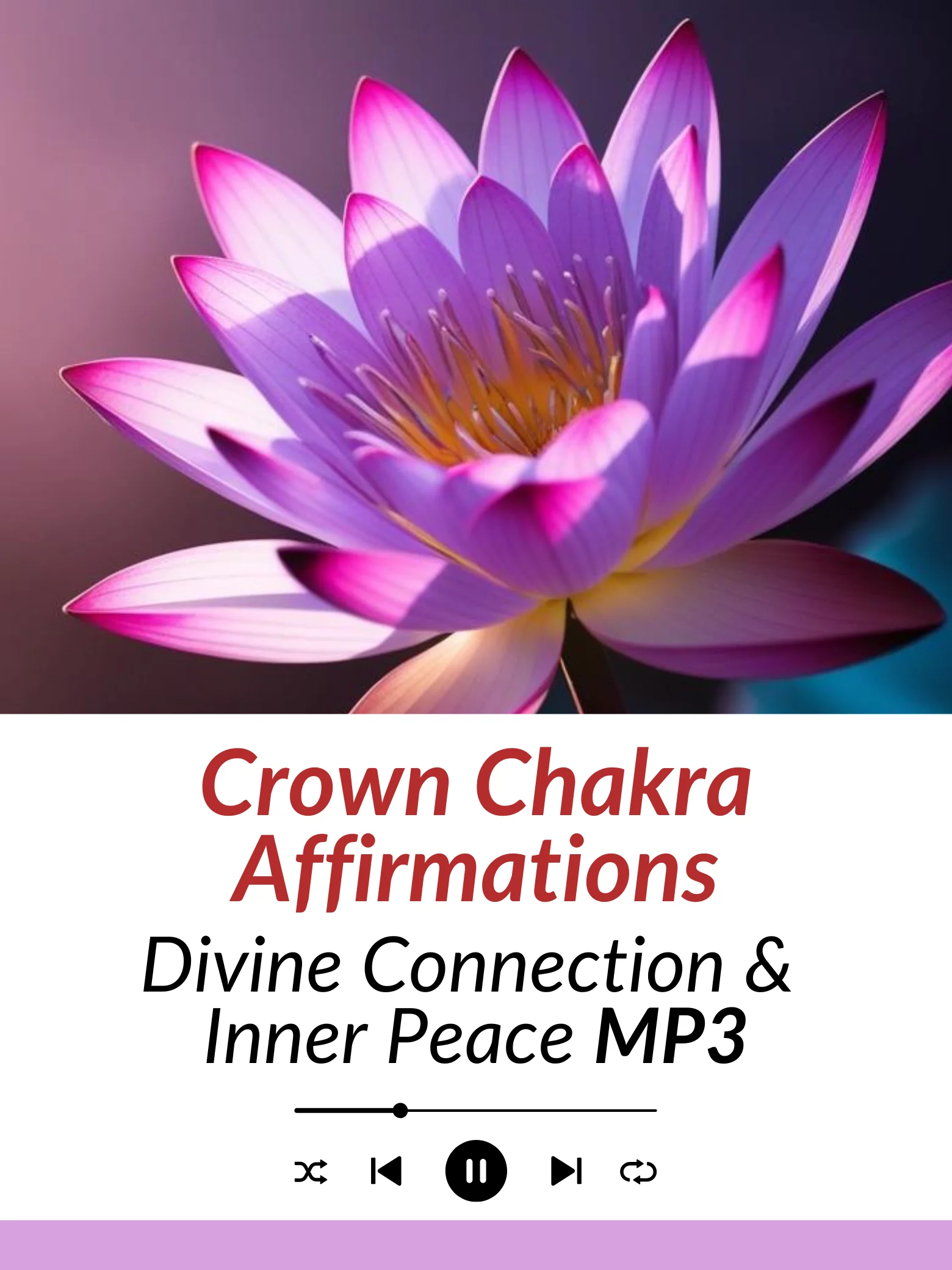 Crown Chakra Affirmations for Divine Connection & Inner Peace | 963 Hz Frequency | MP3 Download product image (1)