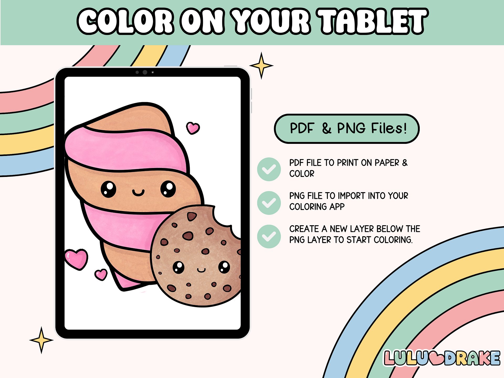 Sweet & Cute Kawaii Coloring Complete eBook, 50 Pages ★ DIGITAL ★ product image (5)