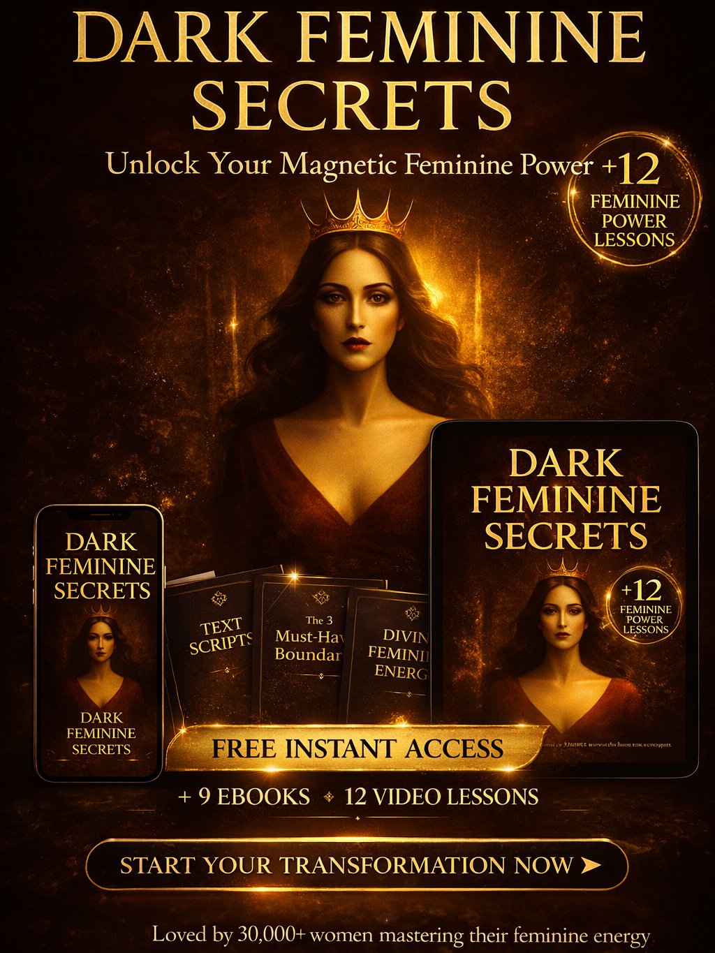 Unleash Your Inner Femme Fatale-Secrets To Making Him Obsessed: 21 Days of Dark Feminine Mastery (The Full Bundle) product image (11)