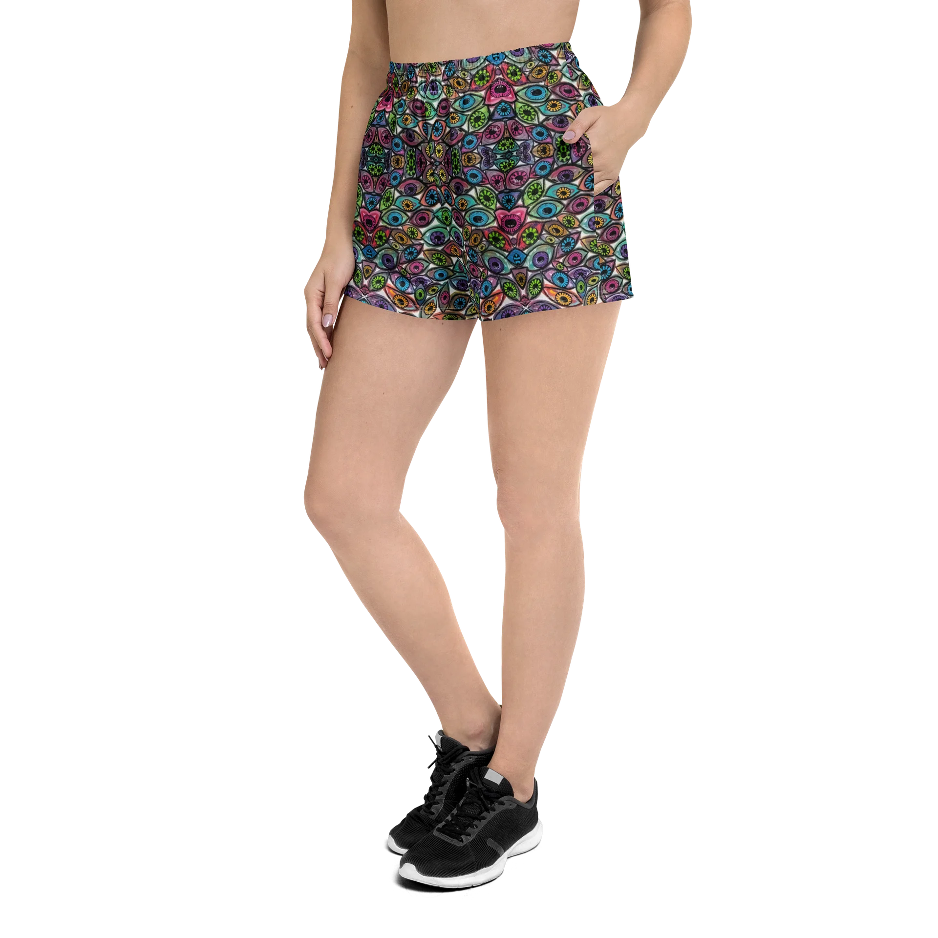 Psychedelic Eyes Unisex Athletic Shorts | Eye See You Too product image (2)