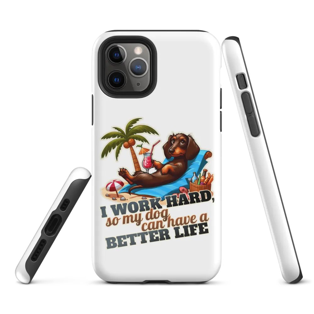 Work Hard – Dachshund beach iPhone® Tough Case product image (2)