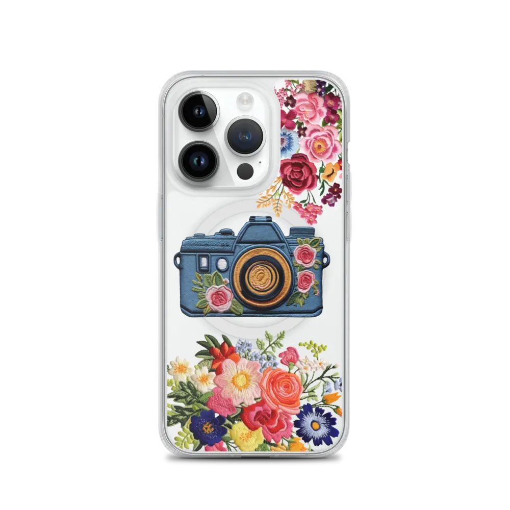 Flower Camera - Clear Phone Case with Embroidery Look product image (1)