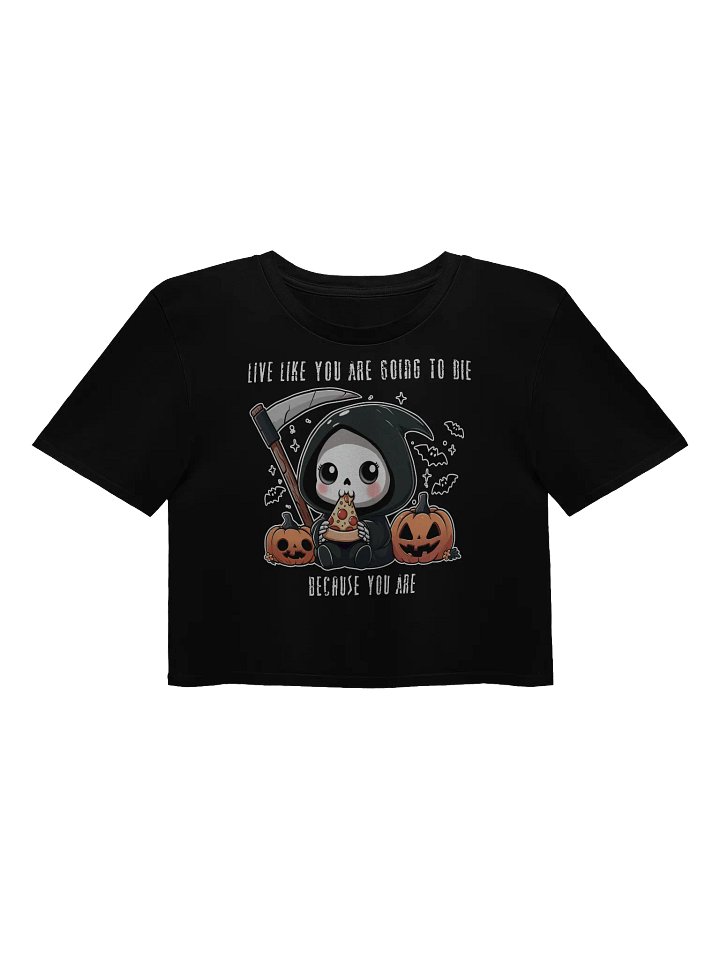 Grim Pizza Party Crop Top - Black product image (1)