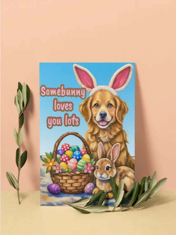 Adorable Happy Dog in Bunny Ears Greeting product image (45)
