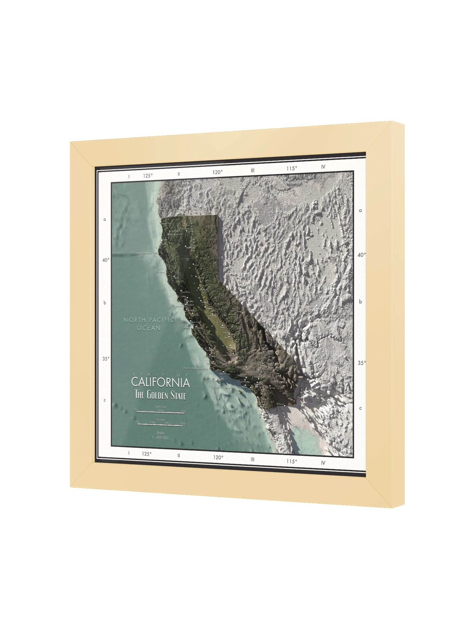 California - Framed High Resolution Map product image (2)