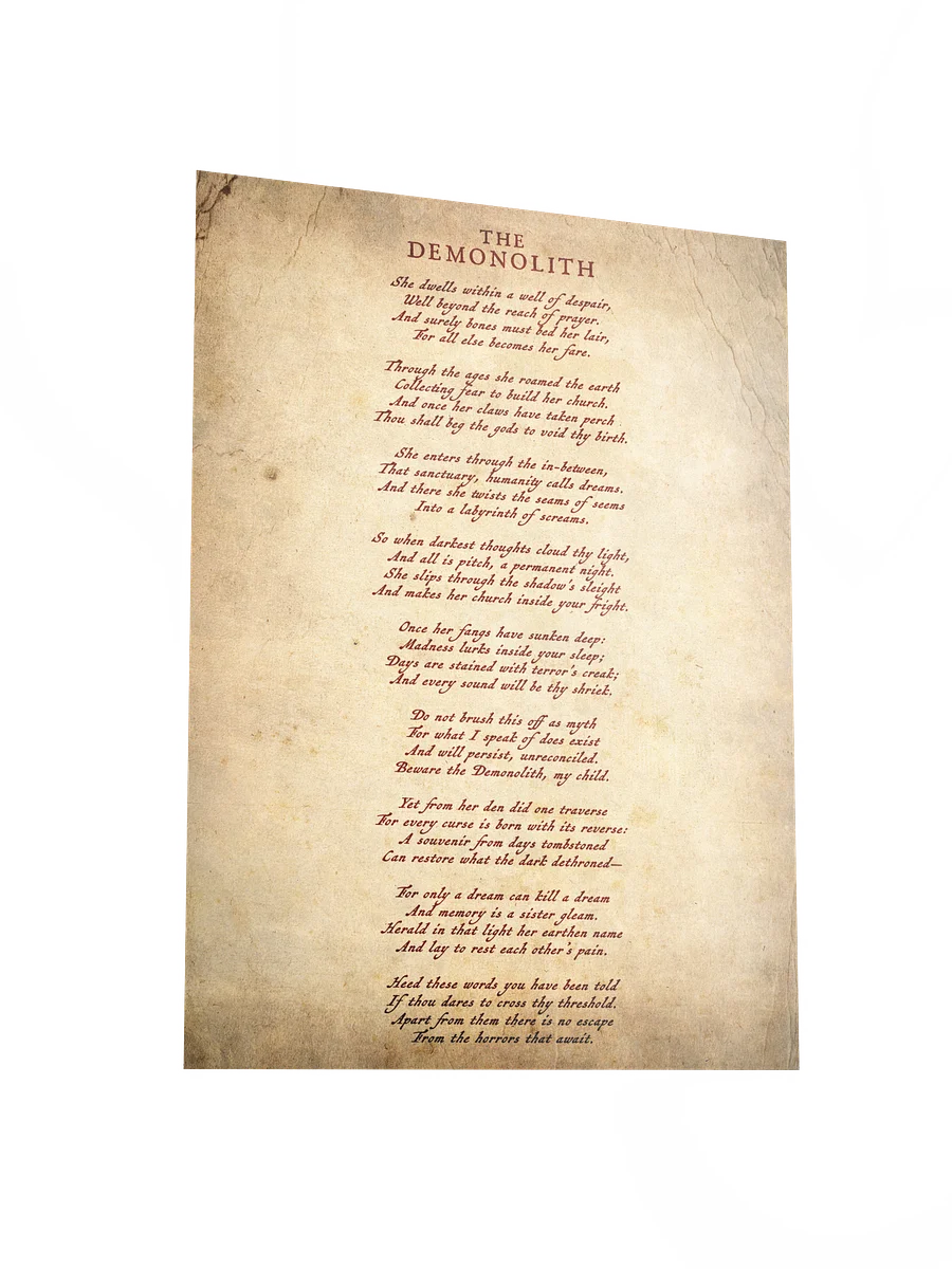 NIGHT TERROR: Poem of "The Demonolith" product image (3)