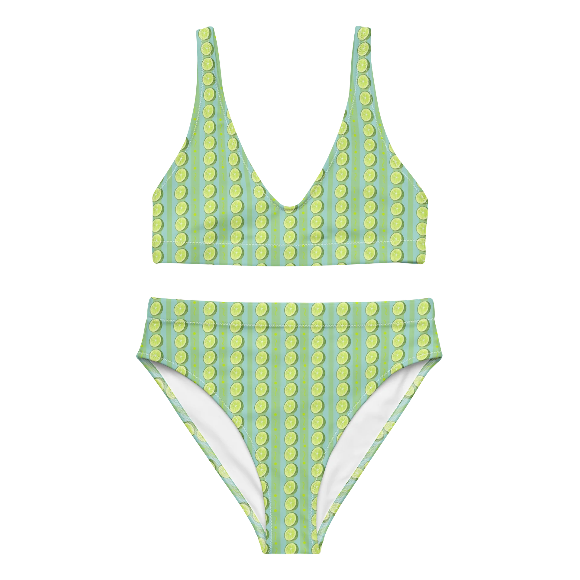 Citron Vert Stripes – High-Waisted Bikini product image (2)