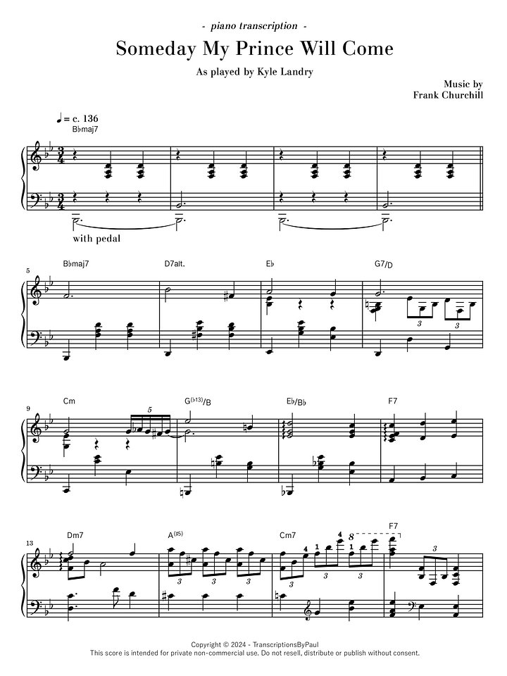 Someday My Prince Will Come - Kyle Landry product image (1)