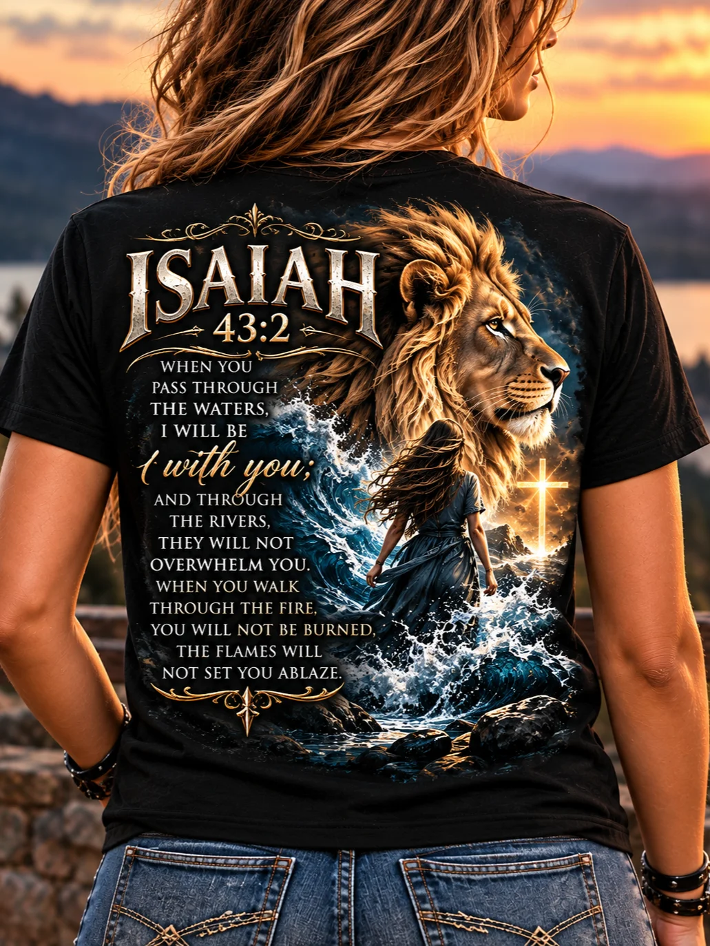 Isaiah 43:2 – I Will Be With Thee Scripture T-Shirt product image (2)