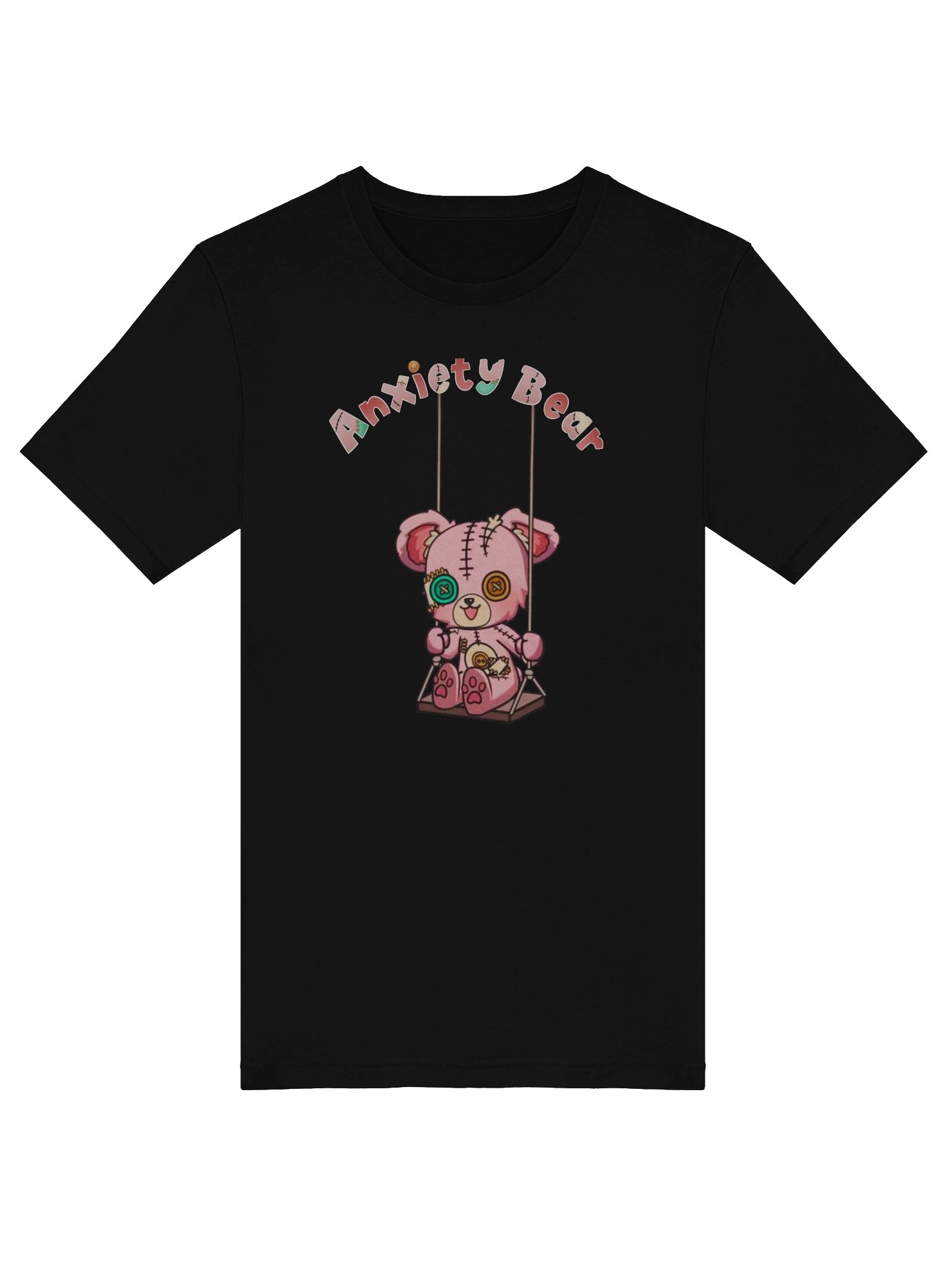 Anxiety Bear Swinging Unisex T-shirt product image (37)