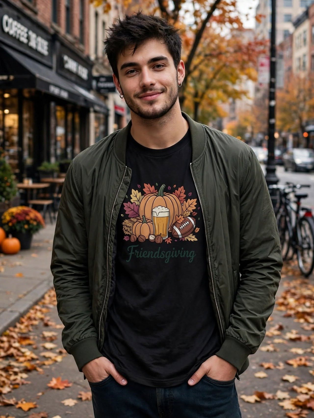 Friendsgiving Pumpkin Football Tee product image (2)