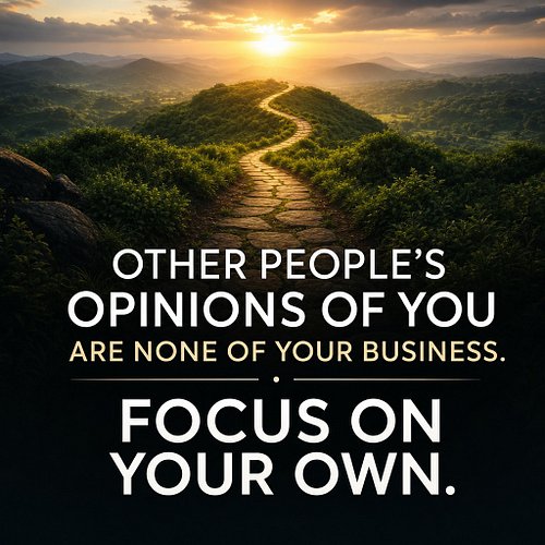 Other people's opinions of you are none of your business. Focus on your own.