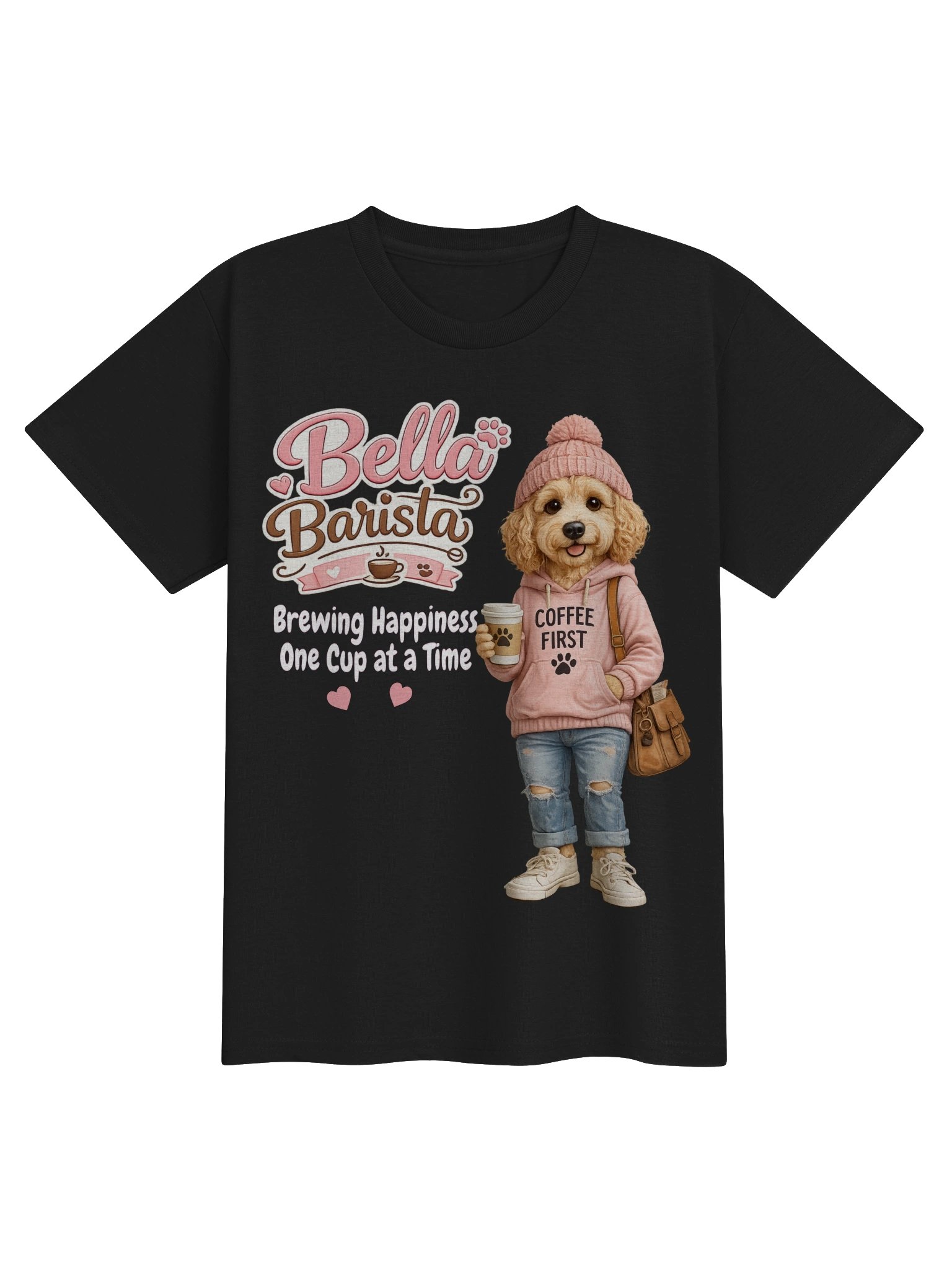 Bella Barista Coffee Pup Youth Tee product image (4)