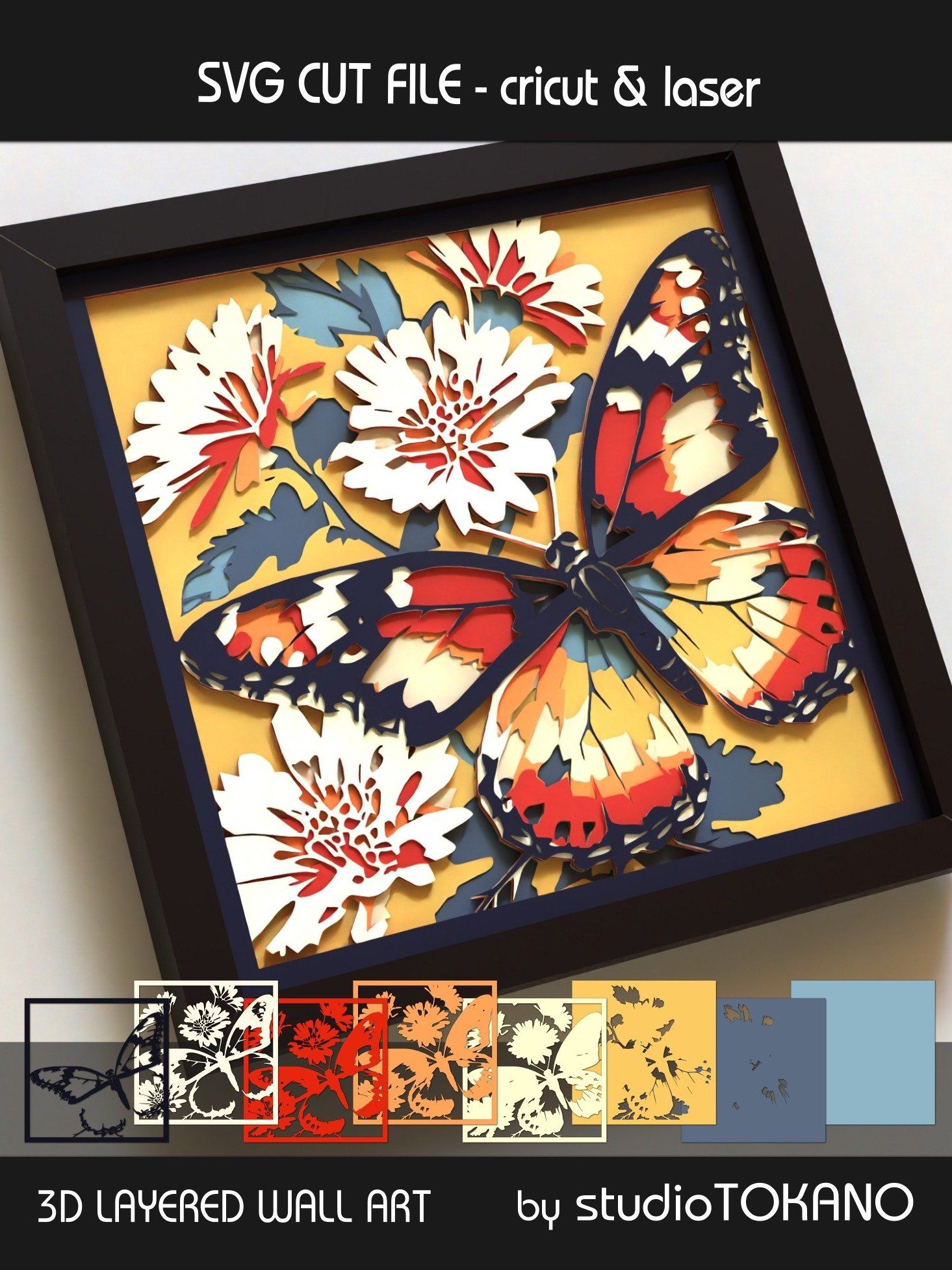 Butterfly Shadow box SVG product image (11)