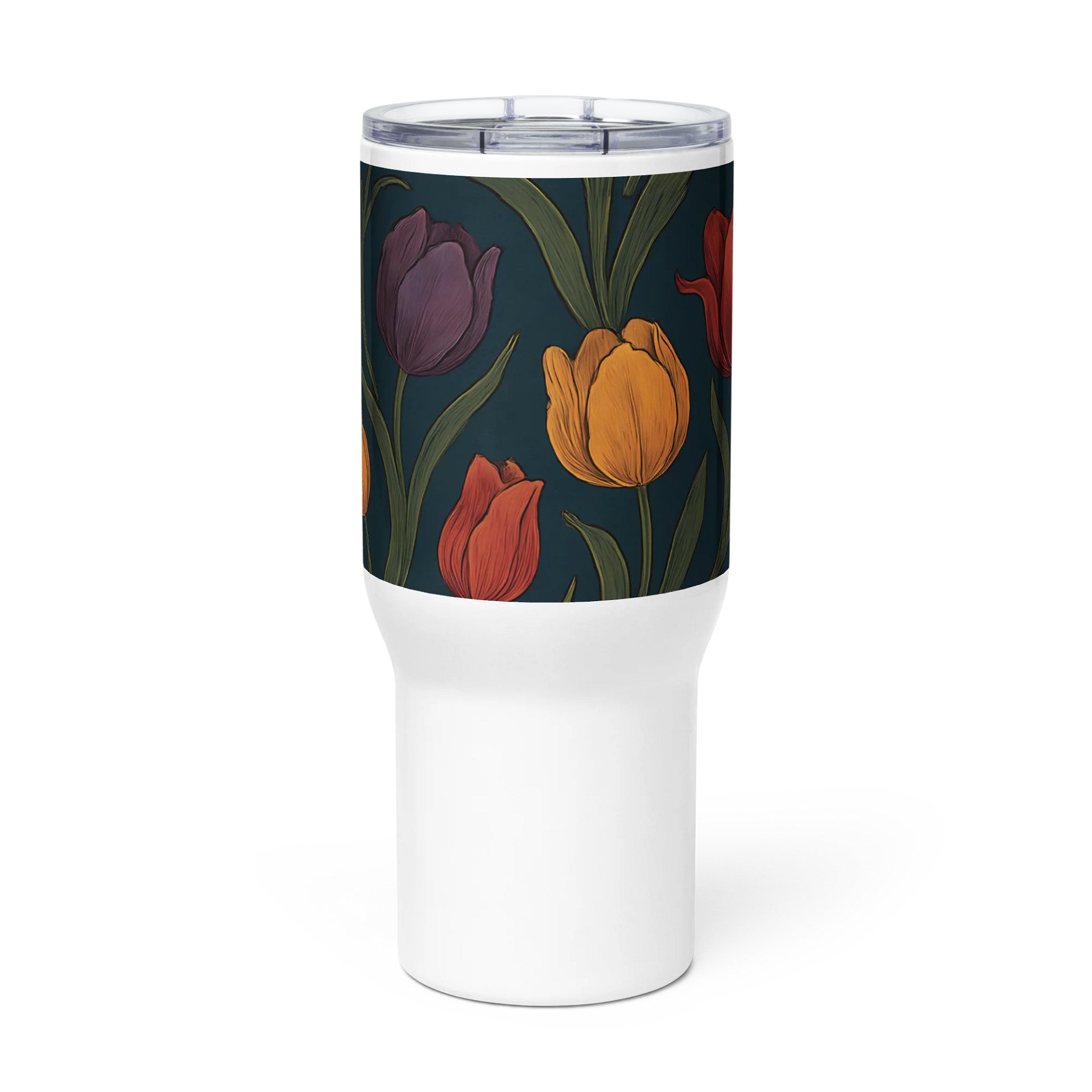 Tulip Gardening Coffee Tumbler – 20oz Insulated Mug with Pink & Yellow Tulips for Garden Enthusiasts product image (3)