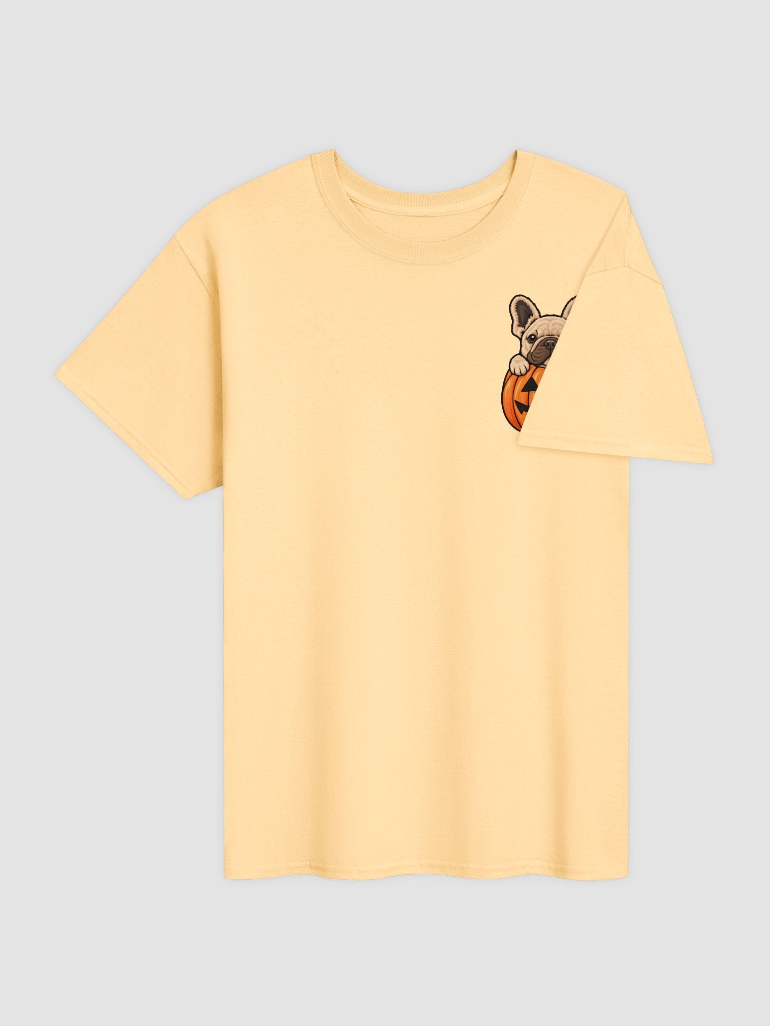 Cute French Bulldog Pumpkin Pocket Shirt - Funny Frenchie Halloween Dog T-Shirt product image (3)