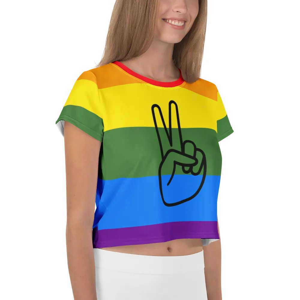 Peace Sign Rainbow Crop Tee product image (4)