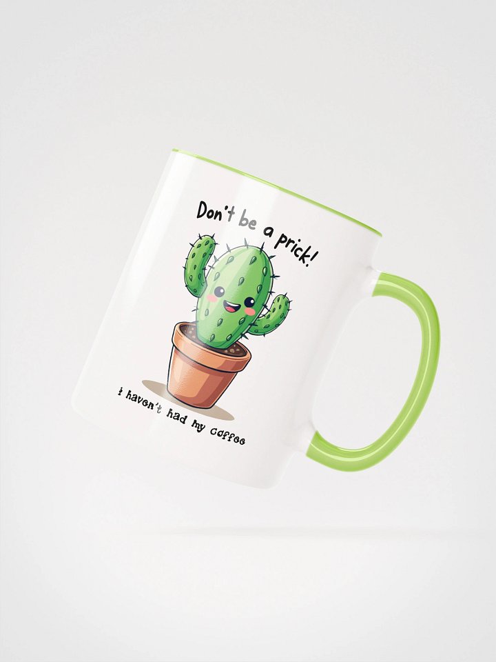 Don't be a PRICK! I haven't had my COFFEE Funny Cactus Mug Green Color Lined Ceramic Coffee Cup Mojave Desert Gifts product image (2)