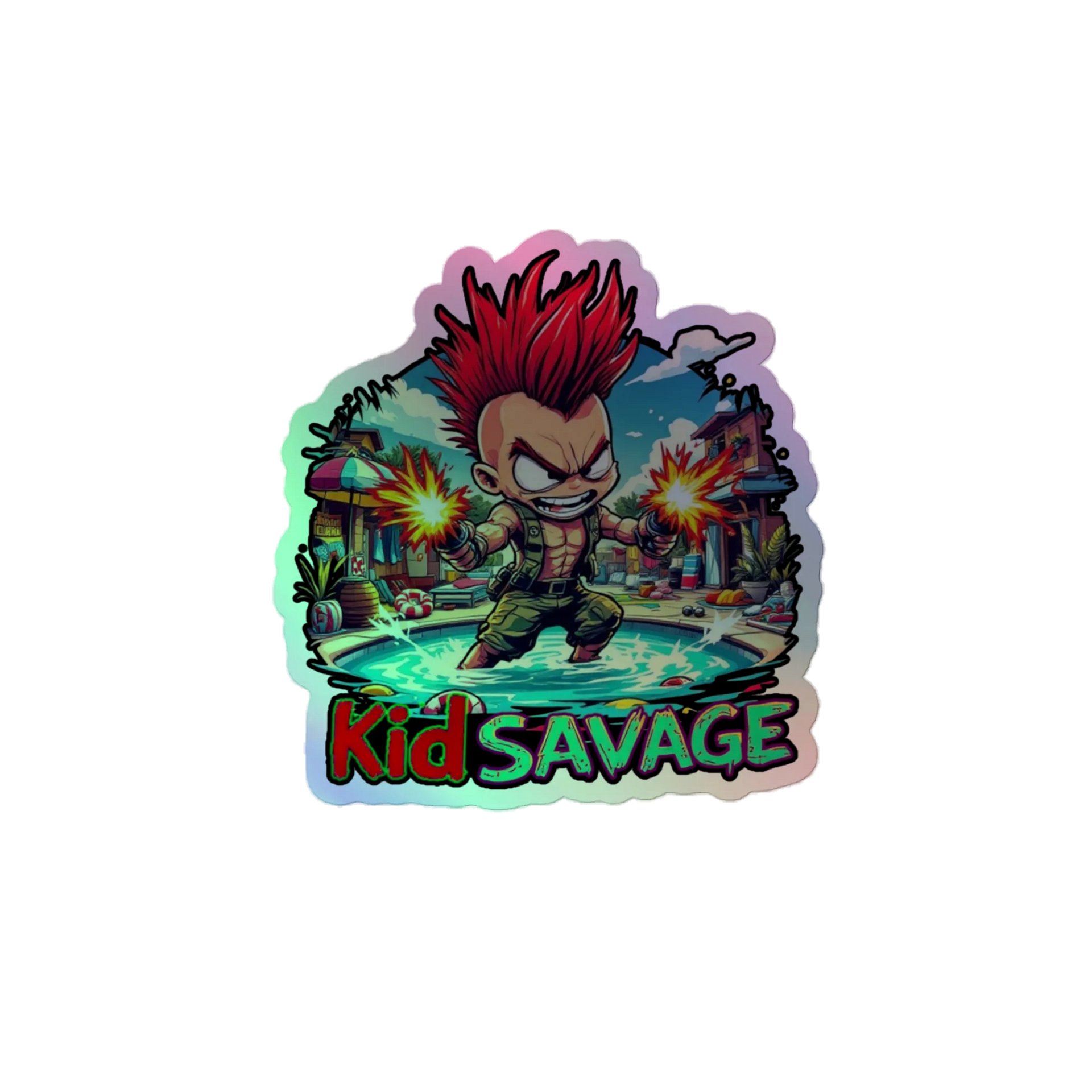 Kid Savage Pool Wars Holographic Sticker product image (1)
